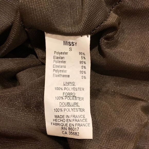 Bebe Bronze Metallic Bubble Hem Cocktail Dress - Picture 6 of 7